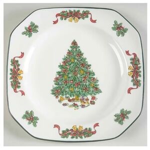 JOHNSON BROTHERS Set of 2 pcs Victorian Christmas England Square Salad Plate